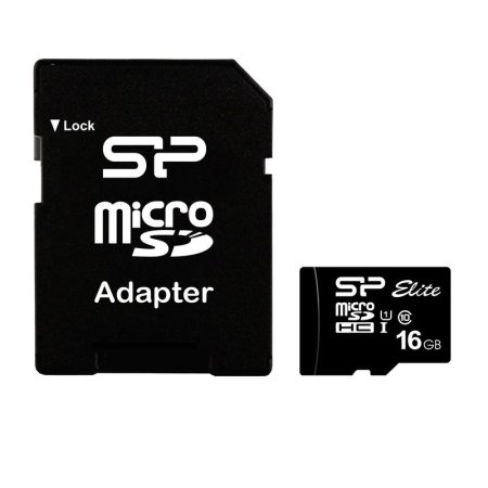 Карта памяти 16 ГБ microSDHC Silicon Power Elite SP016GBSTHBU1V10SP  UHS-I U1