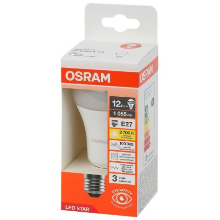 Лампа светодиодная Osram LS CLA100 груша 12 Вт E27 2700K 1055Лм 170-250  В (4058075695290)