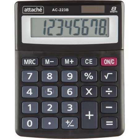Калькулятор настольный Attache AС-223B 8-разрядный черный/серый  134x107x34 мм
