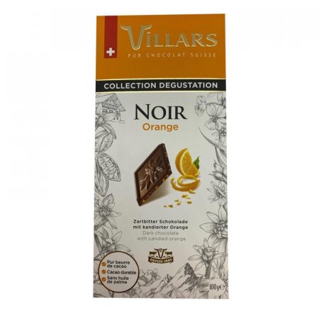 Шоколад Villars темный с цукатами из апельсиновых корочек 100 г