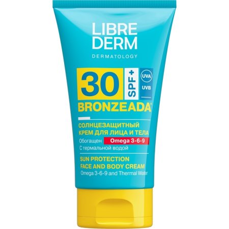 Крем солнцезащитный Librederm Bronzeada с Омега 3-6-9 и термальной водой  SPF30 150 мл