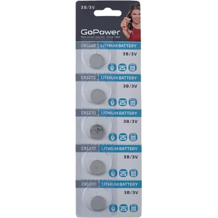 Батарейка CR1220 GoPower (5 штук в упаковке) Батарейка CR1220 GoPower (5 штук в упаковке)