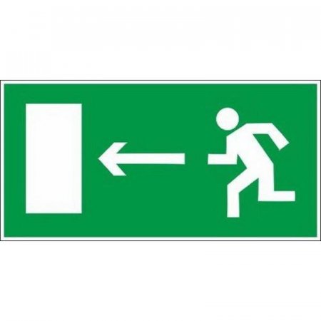 Знак  безопасности Направление к эвакуационному выходу налево Е04 (300х150х2 мм, пластик, фотолюминесцентный)