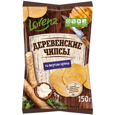 Чипсы Lorenz Деревенские со вкусом хрена 150 г