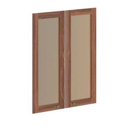 Двери стеклянные средние Raut (2 штуки, бронза/орех даллас, 880х27х1132 мм)