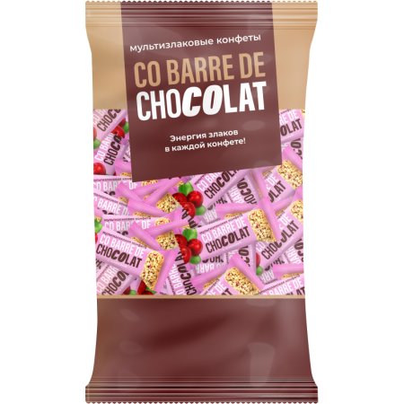 Конфеты Co barre de Chocolat мультизлаковые с клюквой 900 г