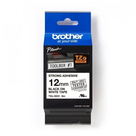Картридж для принтера этикеток  Brother TZeS231 (12 мм х 8 м, цвет ленты белый, шрифт черный)