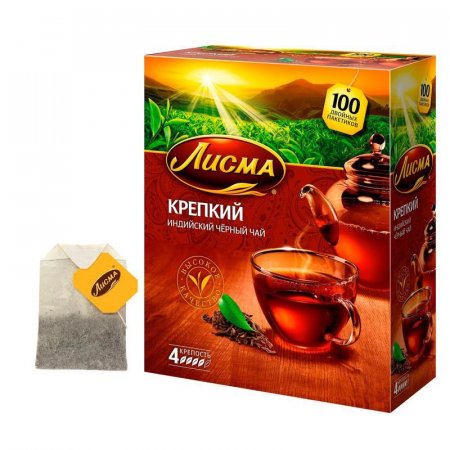 Чай Лисма Крепкий черный 100 пакетиков