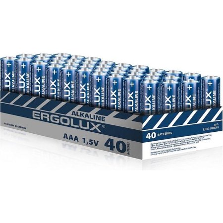 Батарейка AAA (мизинчиковая) Ergolux (40 штук в упаковке)