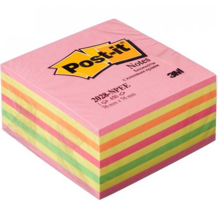 Стикеры Post-it 76х76 мм розовые неоновые 450 листов