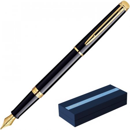 Ручка перьевая Waterman Hemisphere синяя черный корпус с позолотой