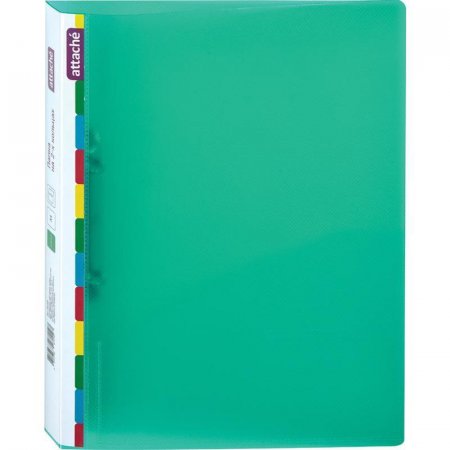 Папка на 2-х кольцах Attache Diagonal пластиковая 25 мм зеленая