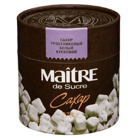 Сахар кусковой Maitre de sucre тростниковый белый 270 г