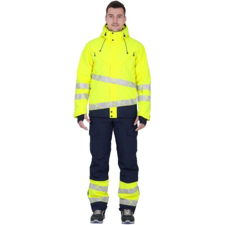 Куртка рабочая зимняя мужская Active с СОП синяя/желтая из ткани Protect  (размер 52-54, рост 182-188)