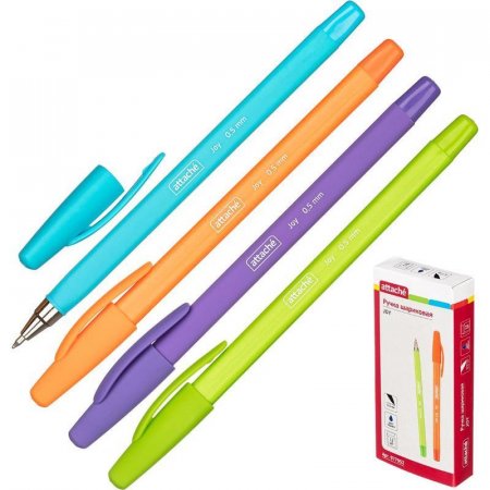 Ручка шариковая Attache Joy синяя (толщина линии 0.5 мм)