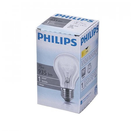 Лампа накаливания Philips 75 Вт E27 грушевидная прозрачная 2700 К теплый белый свет