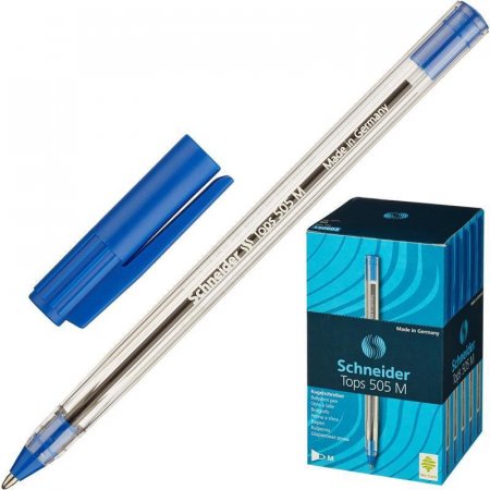 Ручка шариковая Schneider Tops 505 M синяя (толщина линии 0.5 мм)