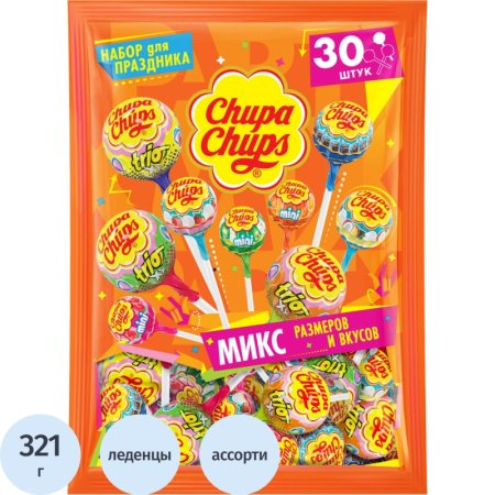 Карамель Chupa Chups Party Pack ассорти 321 г