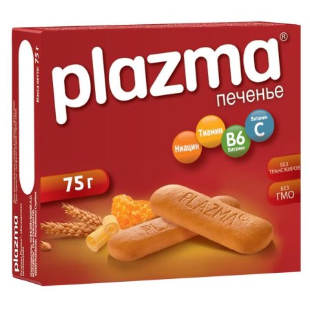 Печенье бисквитное Plazma 75 г (24 штуки в упаковке)