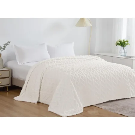 Плед велсофт 150x200 молочный