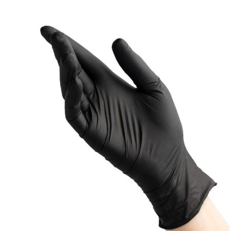 Перчатки одноразовые Benovy нитриловые неопудренные черные (размер S,  100 штук/50 пар в упаковке)