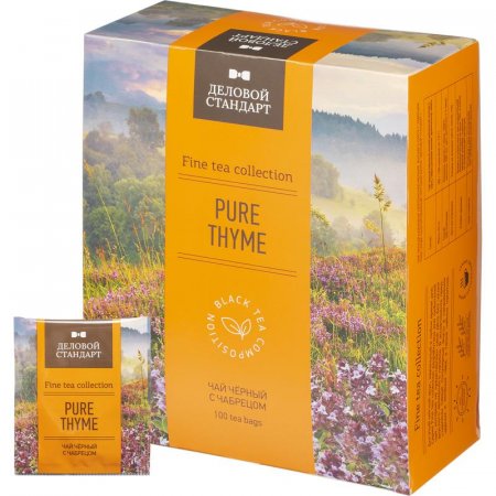Чай Деловой Стандарт Pure Thyme черный с чабрецом 100 пакетиков