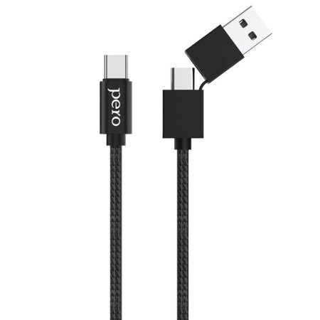 Кабель Pero USB A - USB Type-C - USB Type-C 1 м (4603768350972)