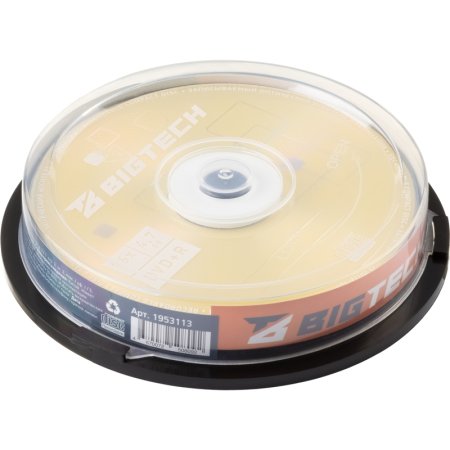 Диск DVD+R BigTech 4.7 ГБ 16x cake box YDVDRB009 (10 штук в упаковке)