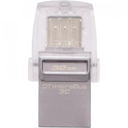 Флеш-память Kingston DT microDuo 3C 64GB USB 3.0/3.1 + Type-C серебристая