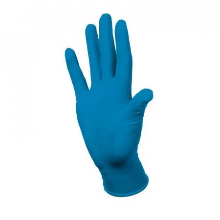 Перчатки медицинские смотровые латексные Manual HR419 High Risk нестерильные неопудренные синие размер L (50 штук в упаковке)