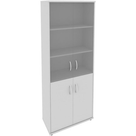 Шкаф для документов Riva со стеклом (серый, 770х365х1980 мм)