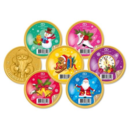 Шоколад подарочный Монетный двор Новогодняя медаль с наклейкой 25 г