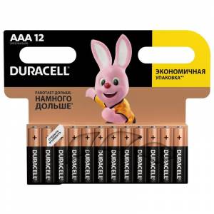 Батарейки Duracell Basic мизинчиковые ААA LR03 (12 штук в упаковке)