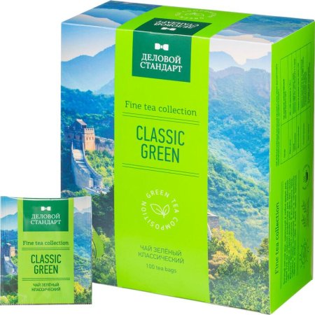 Чай Деловой Стандарт Classic green зеленый 100 пакетиков
