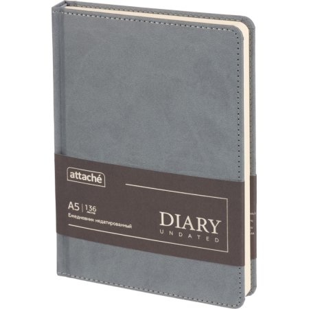 Ежедневник недатированный Attache Classic искусственная кожа тиснение А5  136 листов серый