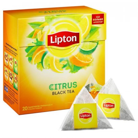 Чай Lipton Citrus черный цитрусовый 20 пакетиков