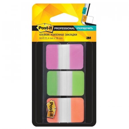 Клейкие закладки Post-it Professional пластиковые 3 цвета по 22 листа 25.4х38 мм