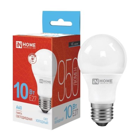 Лампа светодиодная In Home LED-A60-VC груша 10Вт 6500K 950Лм 220В  4690612020228