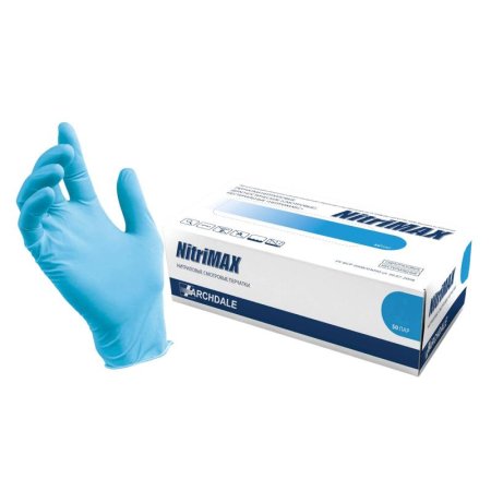 Перчатки одноразовые нитриловые неопудренные голубые (размер XL, 100  штук/50 пар в упаковке)