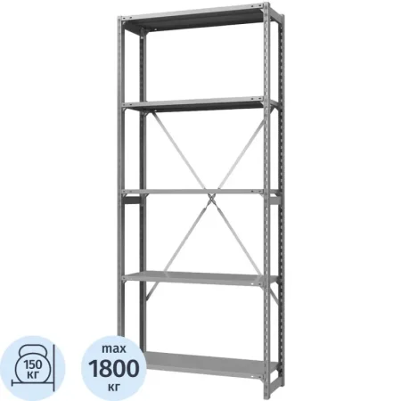 Стеллаж металлический ГТС Универсал (5 полок, 1060х400х2000 мм)