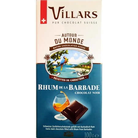 Шоколад Villars Швейцарский темный с барбадосским ромом 100 г