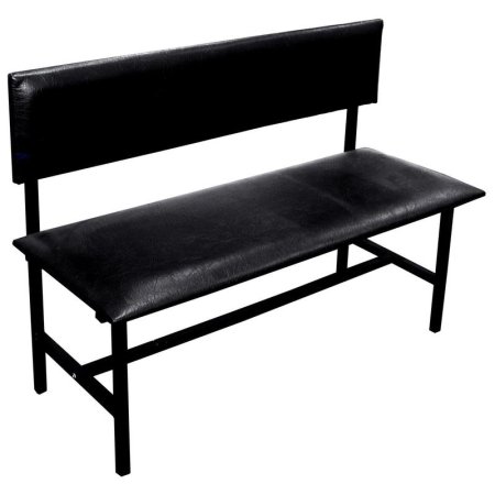 Банкетка четырехместная Берта+ БМ-6 разборная со спинкой черная  (искусственная кожа, 1800x455x865 мм)