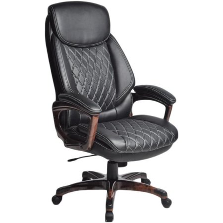 Кресло для руководителя Easy Chair 646 TR черное (рециклированная кожа с компаньоном, пластик)