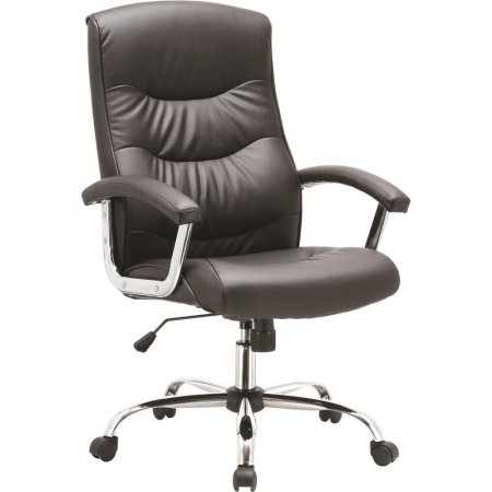 Кресло для руководителя EChair-550 TR черное (рециклированная кожа с компаньоном/металл)