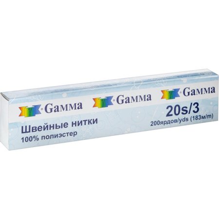 Нитки швейные Gamma Micron 20s/3 белые 183 м 10 штук в упаковке