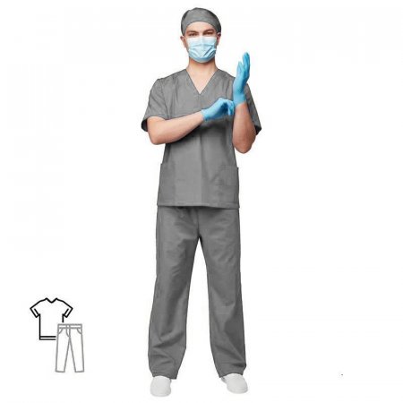 Костюм хирурга универсальный м05-КБР серый (размер 44-46, рост  182-188)