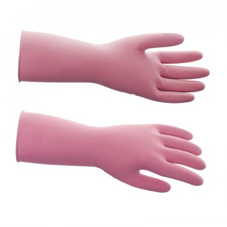 Перчатки латексные Hq Profiline сверхпрочные розовые (размер 9, L)