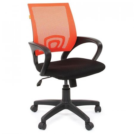 Кресло офисное Chairman 696 оранжевое/черное (сетка/ткань, пластик)