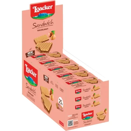 Вафли Loacker с лесным орехом 25 г (25 штук в упаковке)