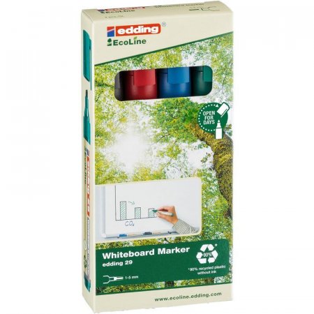 Набор маркеров для досок Edding 29 Eco 4 цвета (толщина линии 1-5 мм, 4 штуки в упаковке)